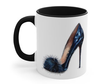 High Heels Mug, High Heel, Heels, Pink Heels, Coffee, Tea, Watercolor, Shoes, Shoe Lover, Gift for Her, Gift for Mom, Shoe Mug, Fuzzy Shoe