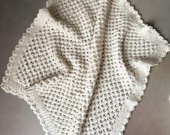 Raspberry Stitch Baby Blanket Knitting Pattern: Chunky Yarn Afghan (PDF Pattern)