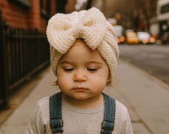 Strickanleitung für einen Babyturban mit Schleife | Anfänger-PDF, 5 Größen (0-24 Monate)
