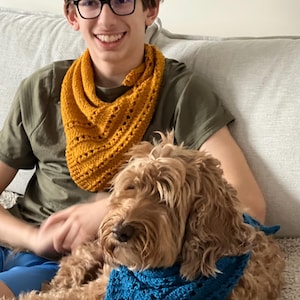 PDF-Knitting Pattern-Knitting for dogs pattern-Knitted dog bandana-Adult knitted bandana PDF-Medium -Large size dog Bandana PDF