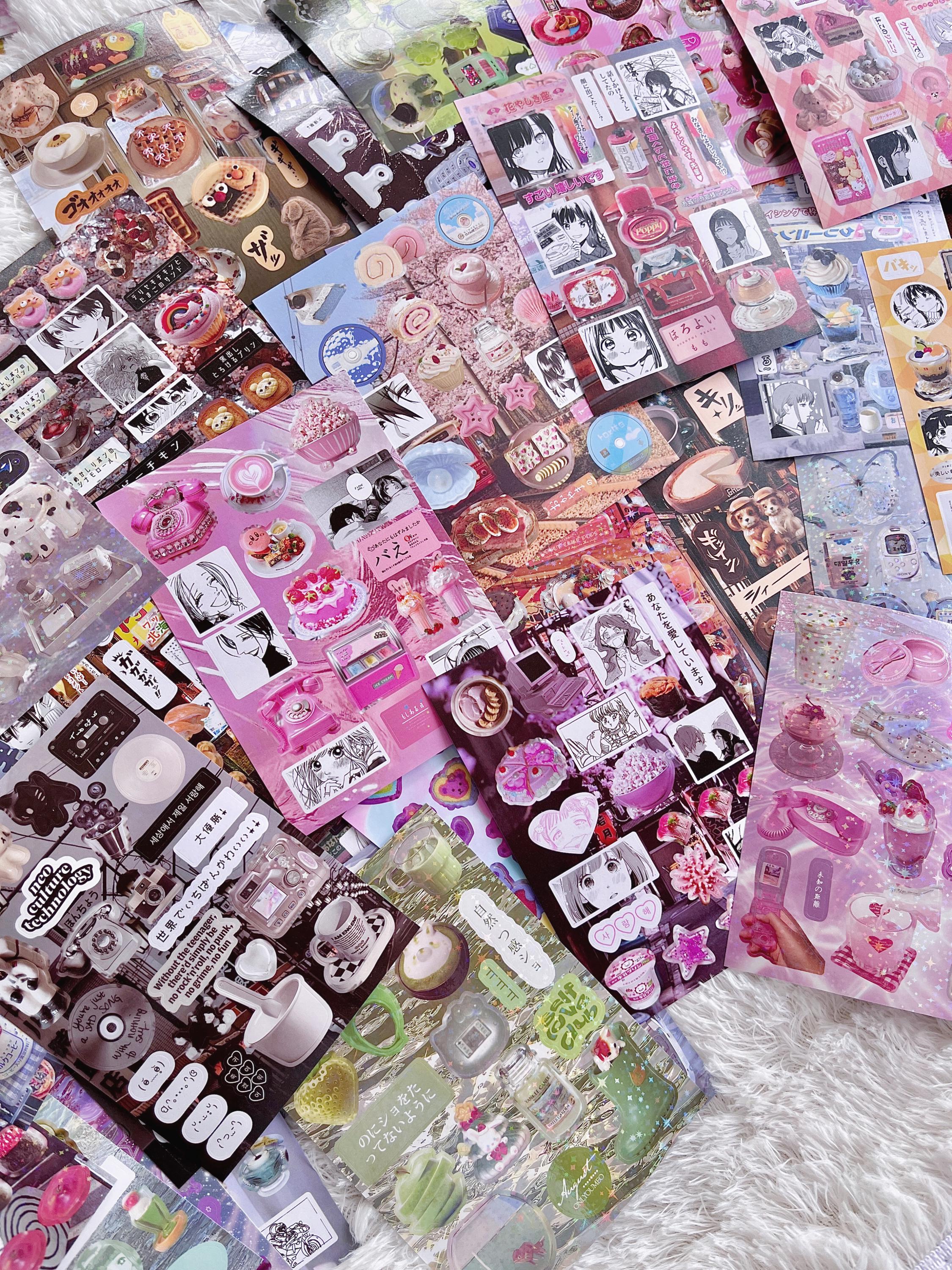 Heisei Retro Japanese Y2K Juminocore Sticker Sheet | Vintage Japanese Anime | Korean Retro | for Planner, Journaling, Scrapbooking, Deco