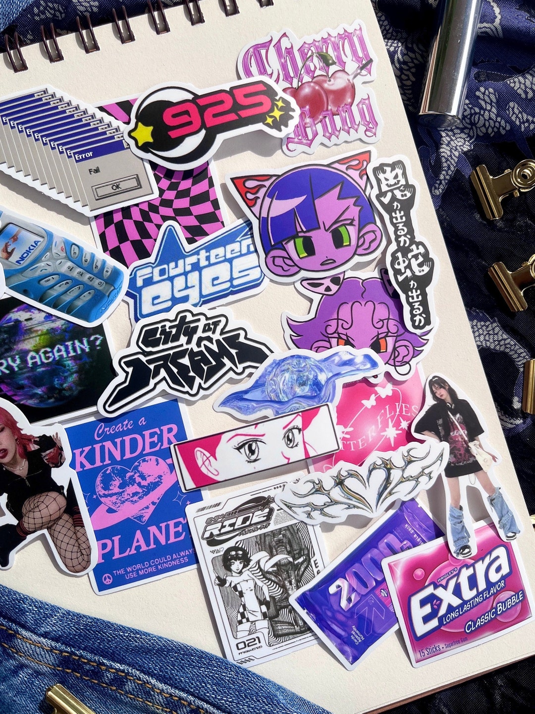 10, 25, 50pcs Sticker of 2000s Y2K It Girl 90s Futuristic Pinterest Emo ...