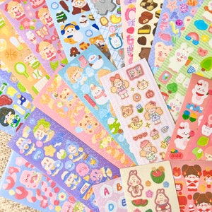 100 hojas de pegatinas decorativas Kawaii para diario, scrapbooking y colecciones.