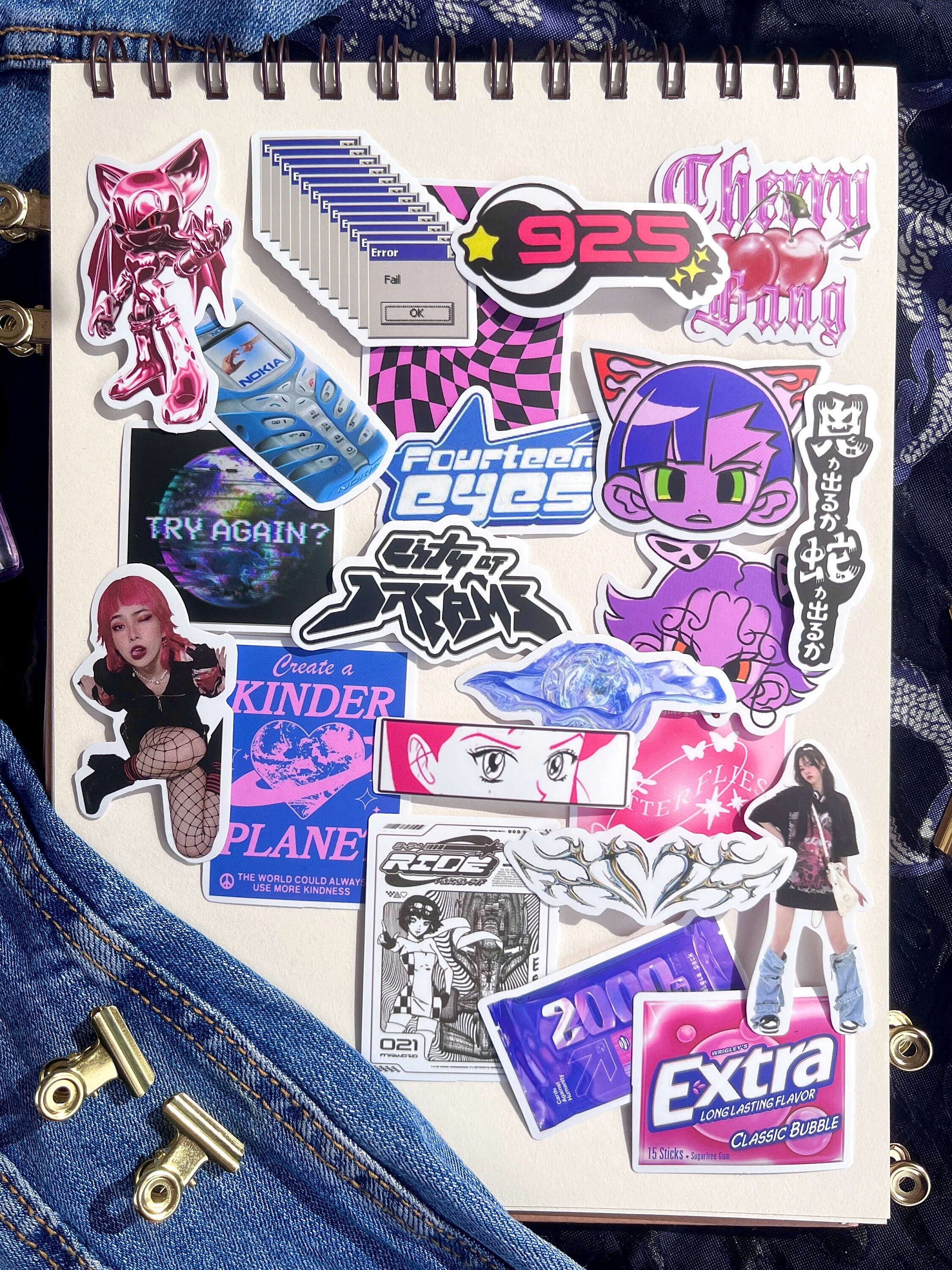 10, 25, 50pcs Sticker of 2000s Y2K It Girl 90s Futuristic Pinterest Emo ...