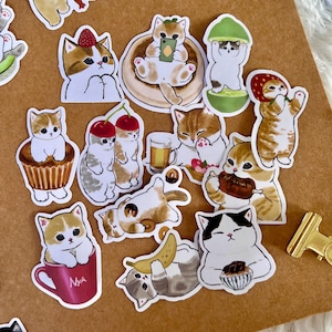 50 Stück Sticker Pack mit Kawaii Mofus und Katzen für Kindle, Laptop, Deco, Scrapbook, Journal