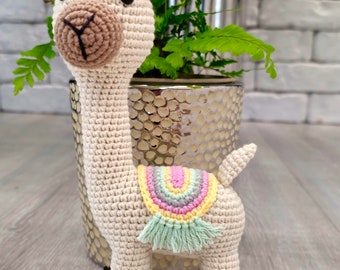 Hand made plushie toy lama from very soft threads