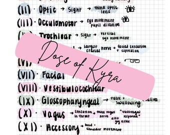Cranial Nerves Cheat Sheet for Student Nurses, Nursing Students ...