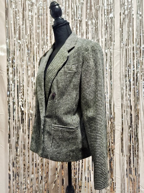 Vintage Double-Breasted Houndstooth Blazer - image 2