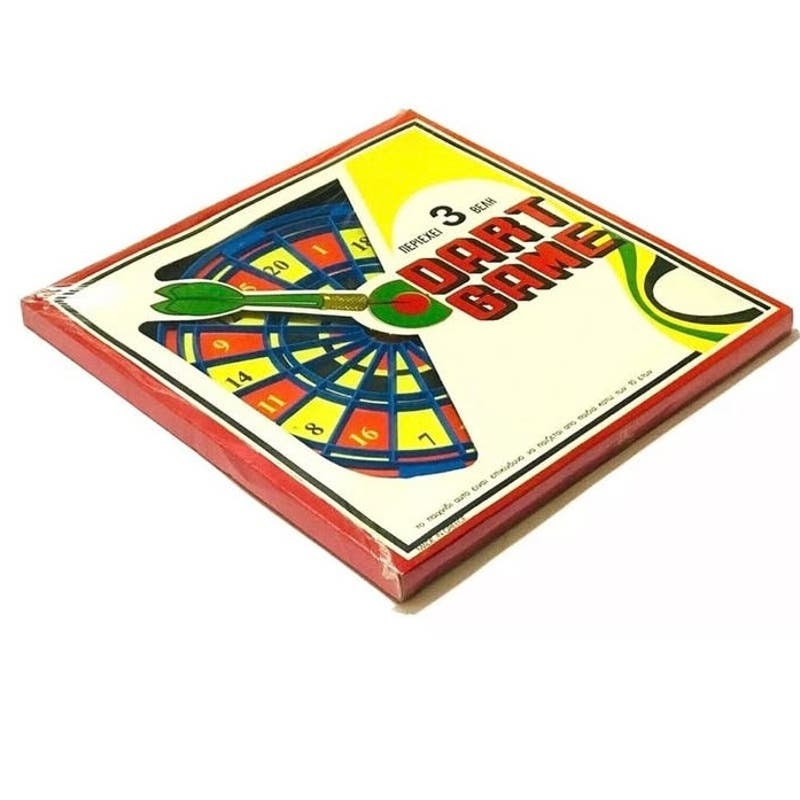 Sealed 70s/80s Retro DartBoard w/12 Brass Darts