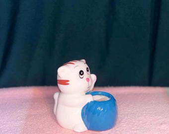 Vintage kleine Japanse tandenstokerhouder in stripstijl uit de jaren 70