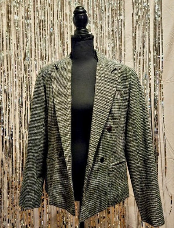 Vintage Double-Breasted Houndstooth Blazer - image 5