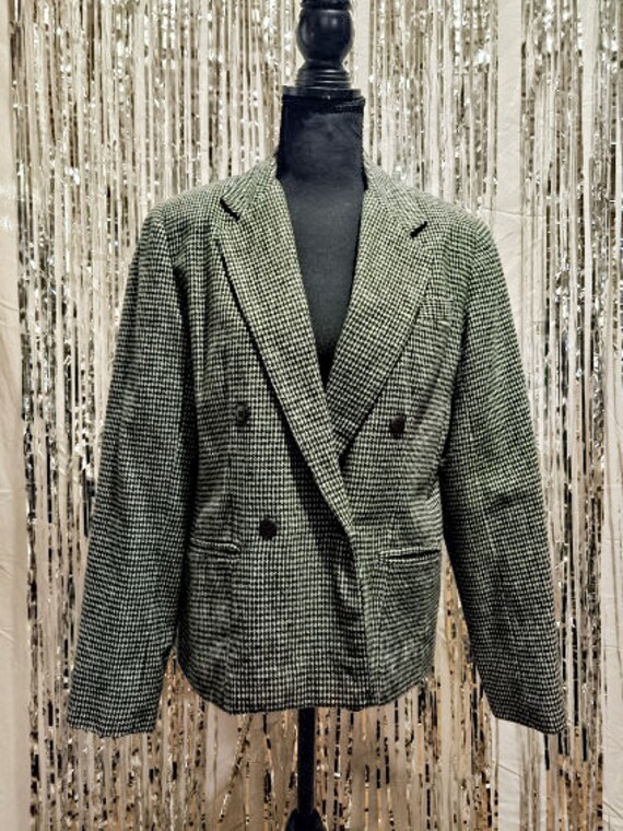 Vintage Double-Breasted Houndstooth Blazer - image 1