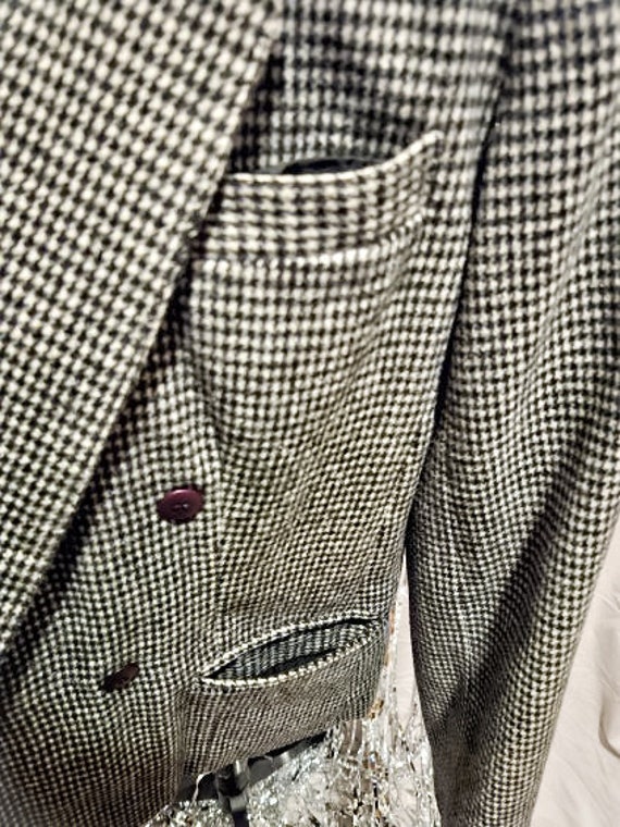 Vintage Double-Breasted Houndstooth Blazer - image 3