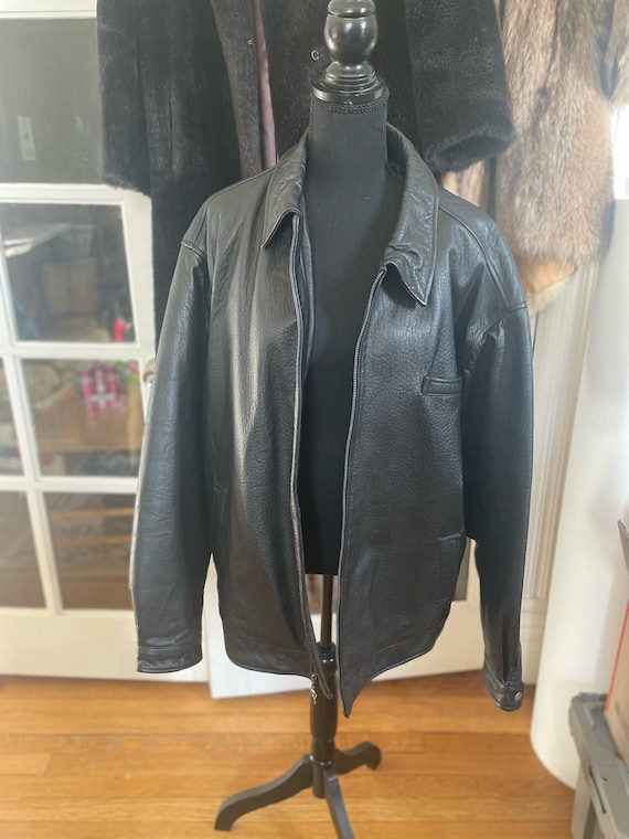 Mens Leather Quilted Motorcycle Bomber Jacket
