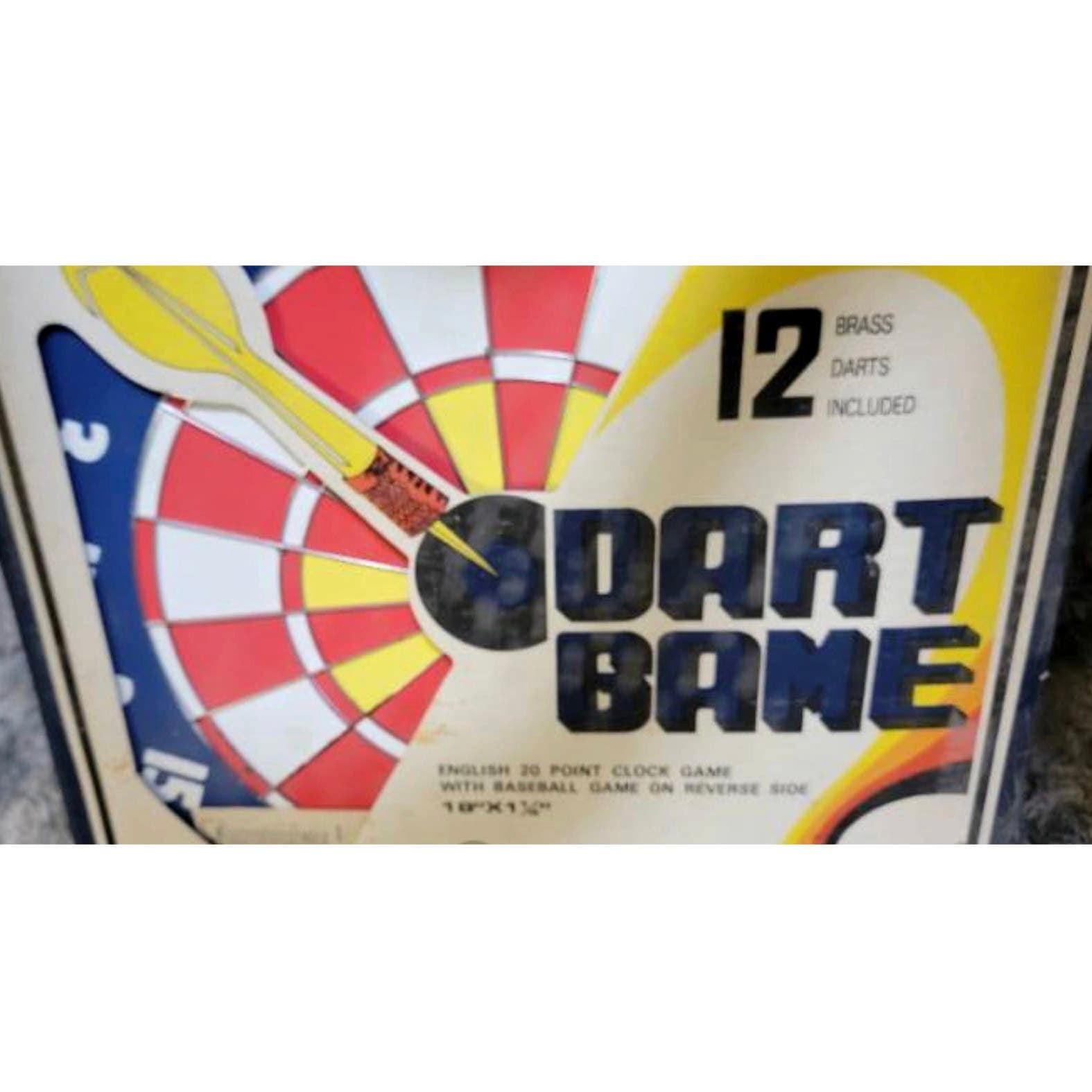 Sealed 70s/80s Retro DartBoard w/12 Brass Darts