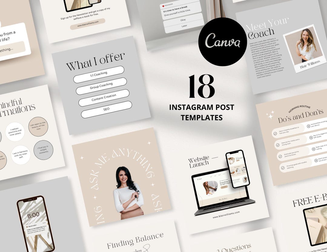 Instagram Post Templates Canva "transform" - Etsy