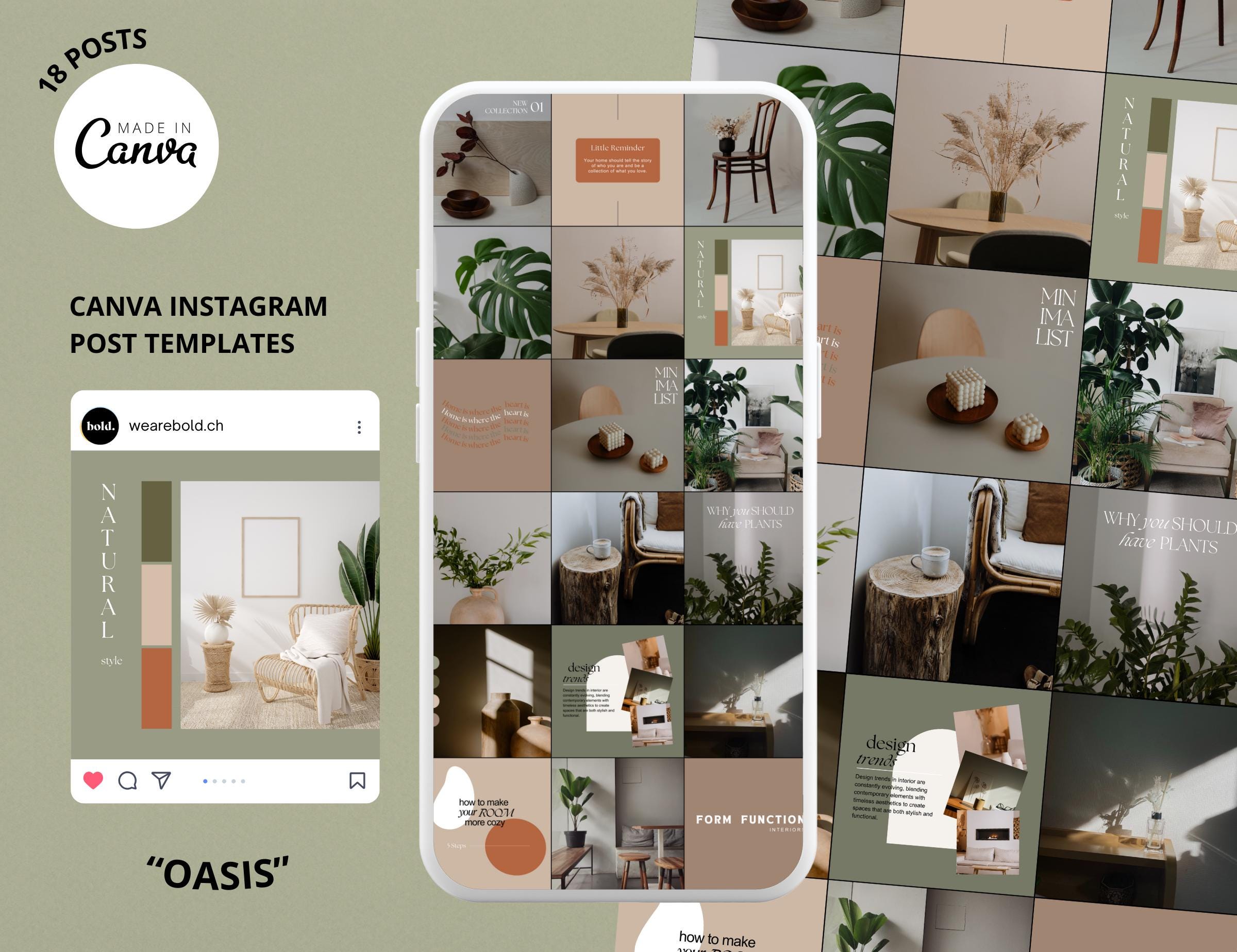 Instagram Post Templates Canva "oasis" - Etsy