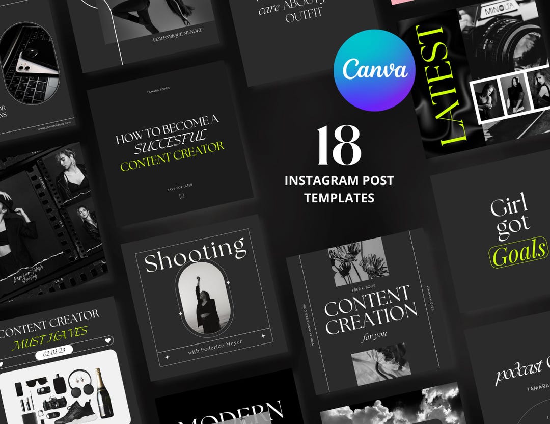 Instagram Post Templates Canva "bold" - Etsy