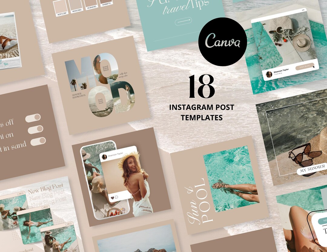 Instagram Post Templates Canva "wanderlust" - Etsy
