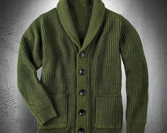 Men Cardigan Clothing | Button Up Sweater | Coarse Wool Fashion | Coat Style Wear