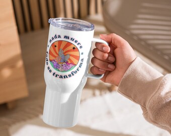 Travel mug with a handle