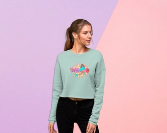 Sudadera crop roller babe, sudadera corta skate, sudadera color pastel, sudadera corta suave, sudadera patinadora, regalo sudadera mujer