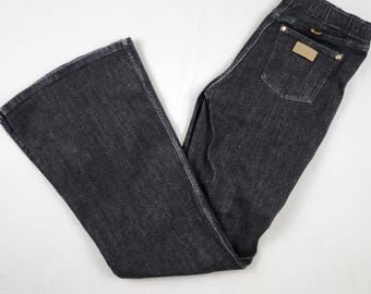 Lainey Wilson Pull On Stretch Bell Bottom Flare Svarta Jeans Barn 16 Regular