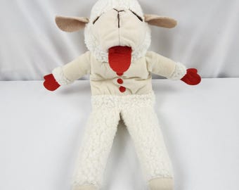 Marioneta de mano vintage de 16 pulgadas con forma de chuleta de cordero, de 1992, de Shari Lewis Enterprises.