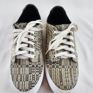 Vans Ultra Cush Schnürschuhe Damen Größe 8, Weiß Tan Beige Schwarz Quadrate