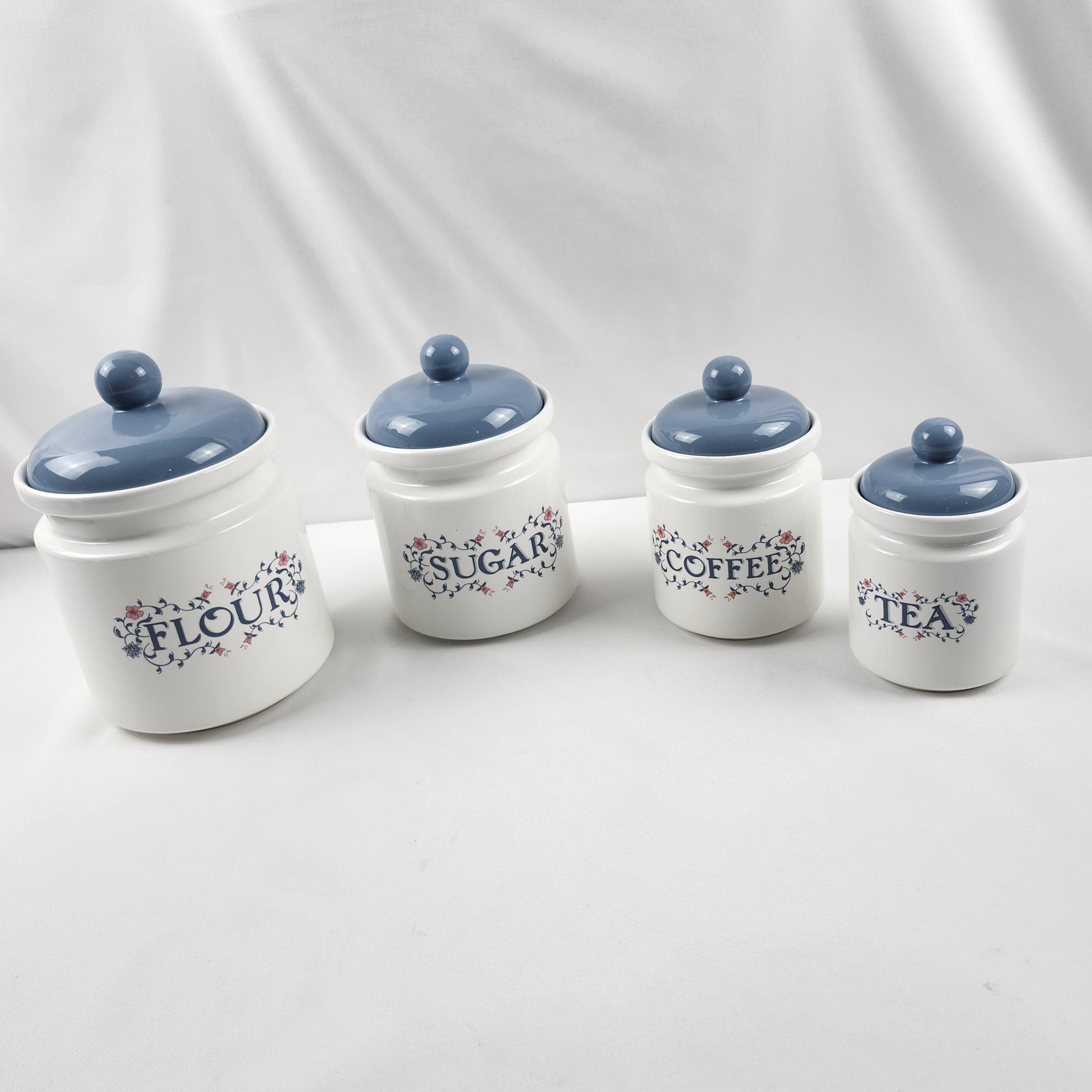 Blue Vintage Flour Canister - Etsy