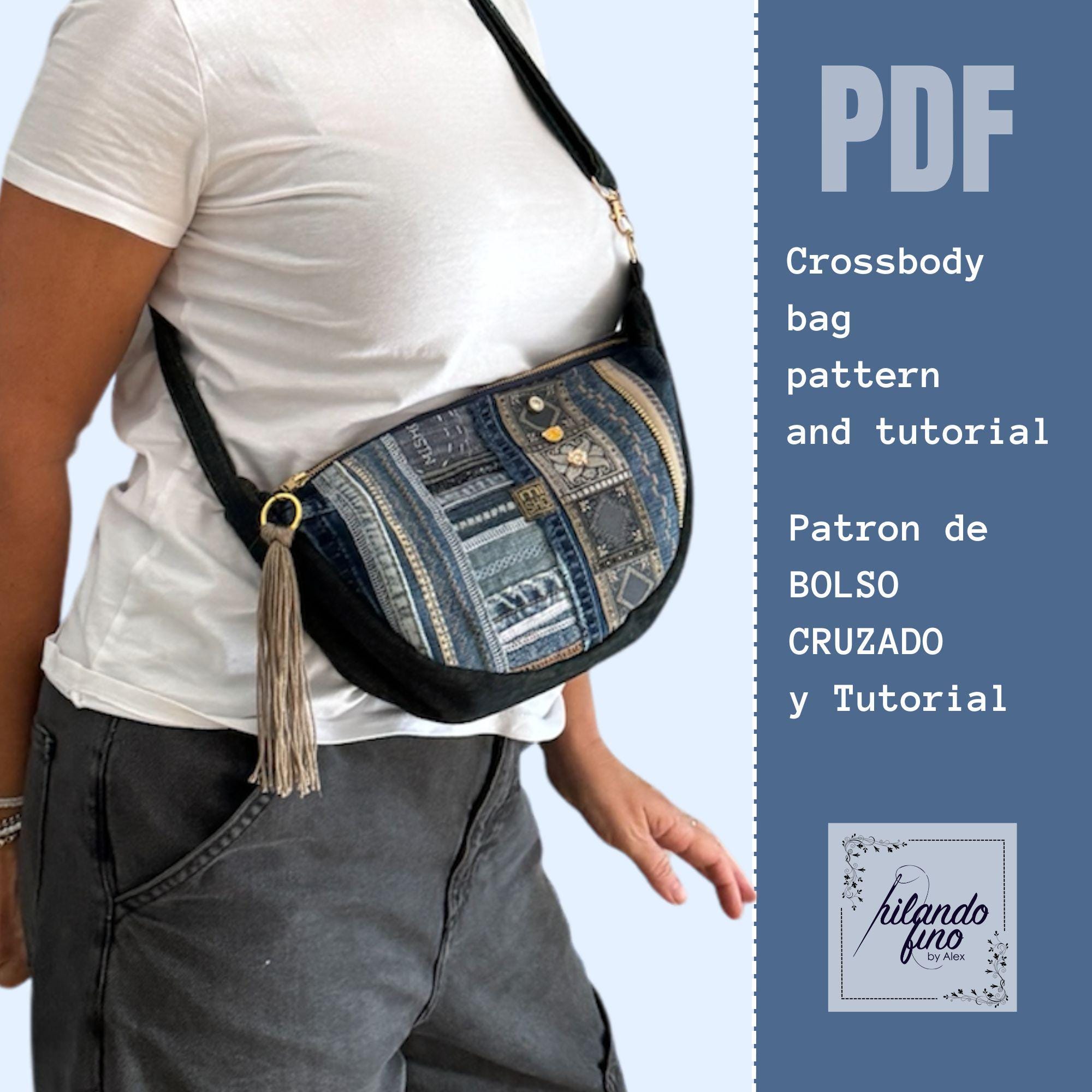 Denim Crossbody Bag Sewing Pattern: Upcycled Jean Purse (PDF Pattern ...