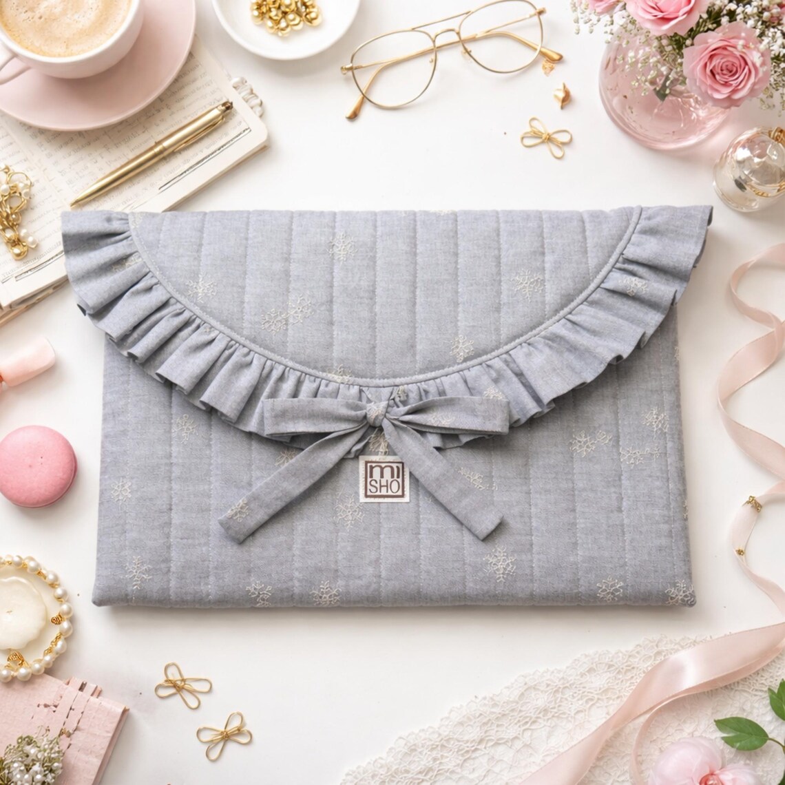 Ruffled Laptop & E-reader Sleeve Pattern PDF | 3 Sizes Quilted Case ...