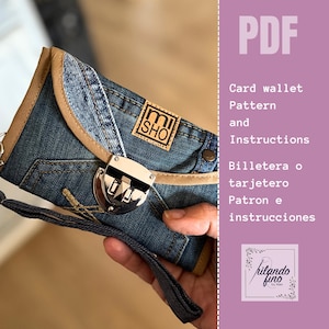 Denim Card Wallet, Monedero tarjetero de jean , tutorial y patrones en PDF, español/english