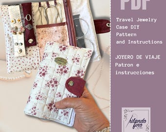 Modello di cucito per portagioielli da viaggio: organizer fai da te (modello PDF) Istruzioni in video