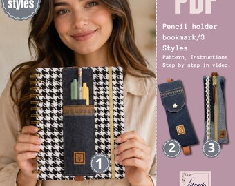 Pencil holder bookmark/ 3 Styles,Beginner-friendly video tutorial,  3 PATTERNS PDF