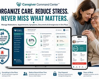 Caregiver Management Software | Medication Tracker, Appointments, Emergency Hub & Family Care Coordination | Caregiver Command Center™