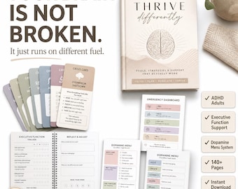 ADHD Dopamine Menu | Executive Dysfunction Toolkit | ADHD Motivation Planner | Low Dopamine Rescue Activities | Neurodivergent Self Care PDF