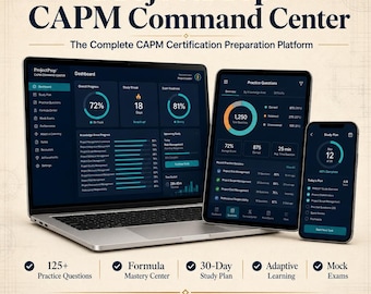 CAPM Exam Prep Simulator | CAPM Command Center | Study Plan, Formula Trainer & Mock Exams | Project Management Certification