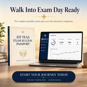 ATI TEAS Exam Success Passport | 19-Page Printable Study Planner, 30-Day Roadmap, Practice Log & Exam Day Checklist PDF