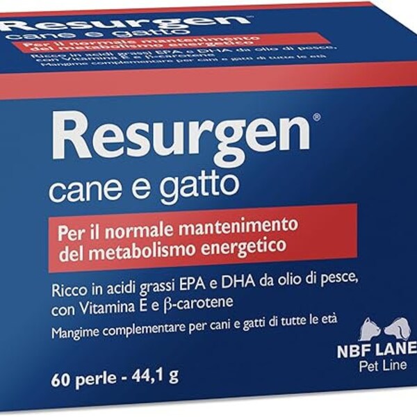 NBF Lanes | Resurgen Cane e Gatto, 60 Perle Appetibili, per il Normale Mantenimento del Metabolismo Energetico