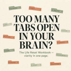 Life Reset Workbook | 87 Page Printable Planner, Goal Journal, Brain Dump, Habit Tracker & Weekly Reset PDF
