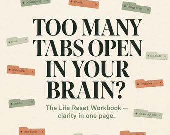 Life Reset Workbook | 87 Page Printable Planner, Goal Journal, Brain Dump, Habit Tracker & Weekly Reset PDF