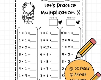 Fiches d'exercices sur la multiplication de vaisseaux spatiaux : exercices de maths, multiplication (PDF)