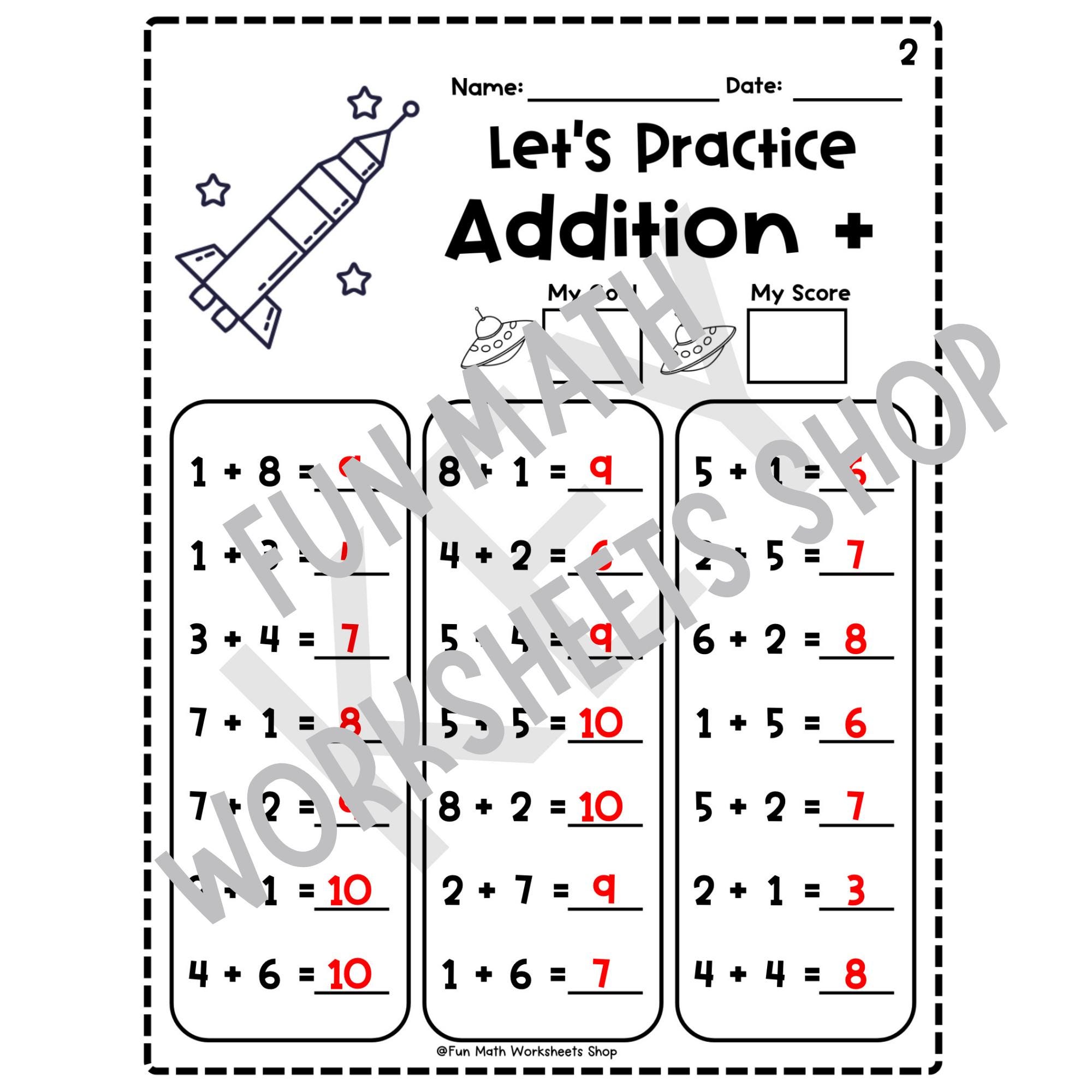 30 Math Worksheets-printable Addition and Subtraction to 20 Maths ...