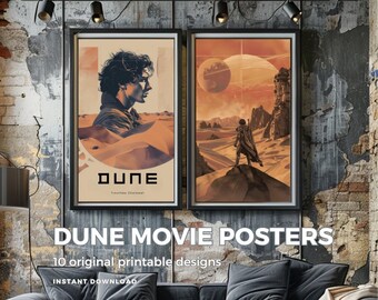 10-pack DUNE movie posters - fan-made original printable designs art prints - wall art home decor