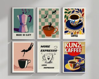 Paquete de carteles de café: 30 diseños imprimibles de arte de café premium