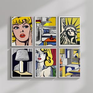 Pop Art Poster Bundle Inspired by Roy Lichtenstein – 25 Printable Wall Art Designs for Home and Gallery Décor