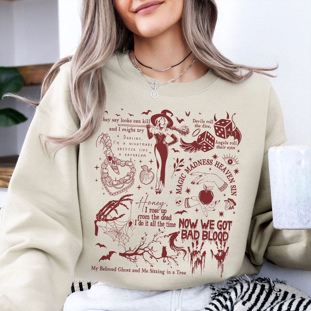 Halloween Songs Lyrics Shirt, Swift Lyrics Collage With Halloween