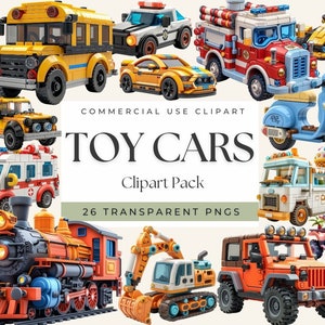 Cars Clipart Bundle Toy Car Art for Kids Cars Birthday Party Decoration Kids Clipart For Boys Room Cars For Preschool Classroom Decor