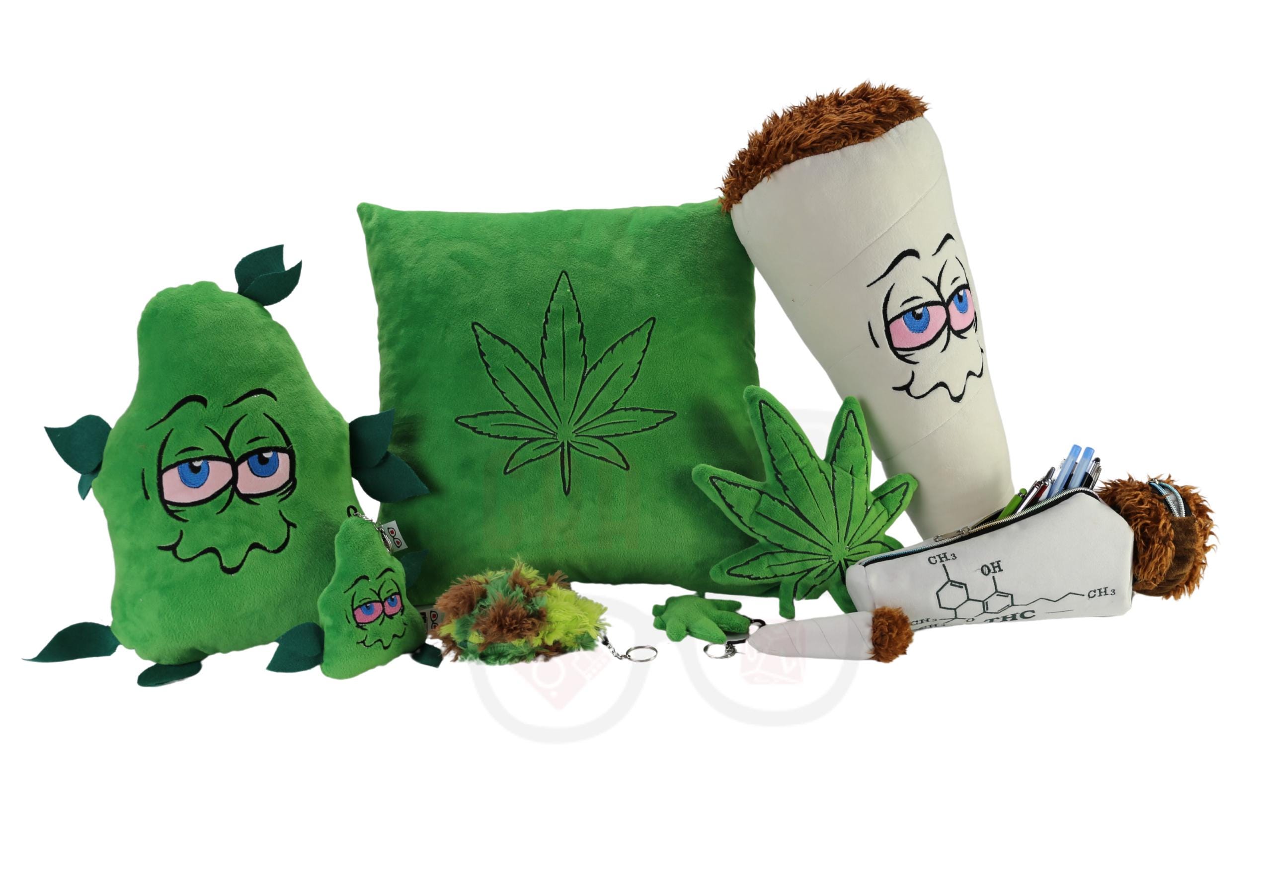 Funny Weed Plush Collection – Kawaii Cannabis Plush Toys & Keychains – Joint, Leaf and Nug Pillow – Stoner Gifts by GraTy Foundation